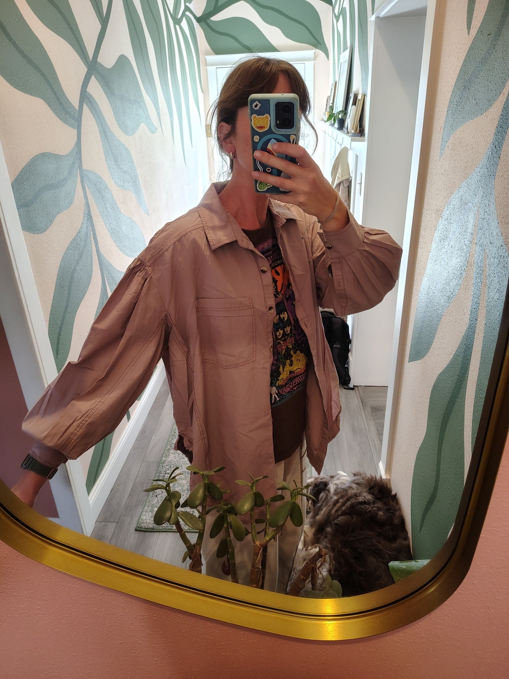 We The Free Oversized Mauve Button Down Shirt